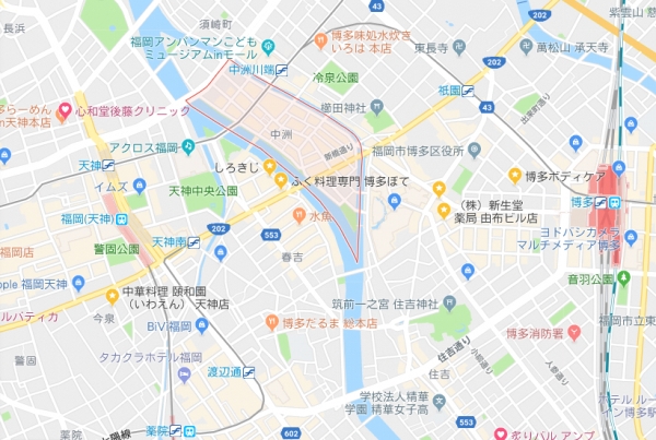 中洲の場所
